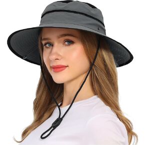 Wide Brim Sun Hat for Women and Men UPF 50+ Packable Mesh Beach Bucket Hats in Saudi Arabia