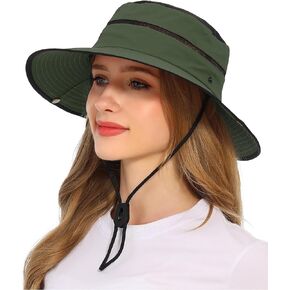 Wide Brim Sun Hat for Women and Men UPF 50+ Packable Mesh Beach Bucket Hats