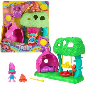 Fisher-Price Imaginext DreamWorks Trolls Preschool Toys Flower Fun Campsite Playset with Poppy Figure for Pretend Play Ages 3+ Years