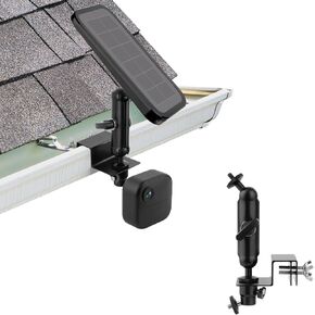 2-in-1 Gutter Mount for Security Camera and Solar Panel,Compatible with Arlo Pro 4/Pro 3/Pro 2/Pro/Arlo Ulra/Blink (4th Gen)/(3rd Gen) XT3/XT2/XT,Multi-Angle Ajustable Aluminum Alloy Mount