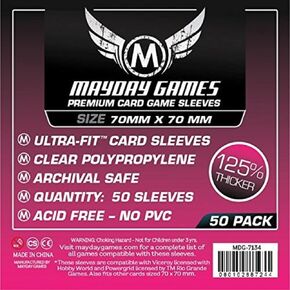Small Square Card Sleeves (70x70mm) - 50 Pack, Premium Thickness