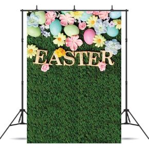 Dudaacvt 6x9ft Easter Backdrop Happy Easter Backdrops Easter Green Grass Colorful Eggs Backdrop Easter Party Decorations Banner