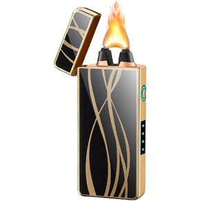 YOZWOO قوس ولاعة قابلة لإعادة الشحن USB ولاعة كهربائية ولاعة كهربائية رائعة بدون ولاعة غاز البيوتان ولاعة شمعة بلازما ولاعة لهب كبيرة مع صندوق جميل هدية للأقارب والأصدقاء (التنين)