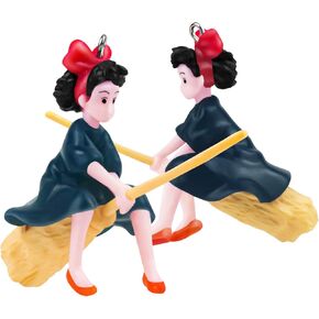 PSMILE 2 قطعة خزان الأسماك العائمة كيكي شخصية خدمة التوصيل مع كرة عائمة جميلة فتاة ساحرة صغيرة ديكورات خزان الأسماك لعبة الأسماك ديكور المناظر الطبيعية العائمة in Kuwait