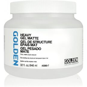 Extra Heavy Gel Matte by GOLDEN, 32 fl. oz. Jar, Professional Acrylic Gel Medium, Semi-Transparent