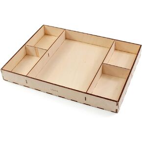 Ulanik Sorting Tray Toddler Montessori Toys for 3 Year Old + Kids Wooden Montessori Tray for Preschool Learning Color Sorting and Counting — 5 Sections