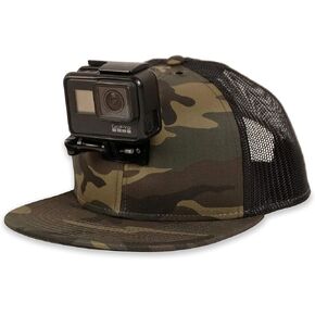 ActionHat® Camo Flat Bill - Patented Floating Hat Mount Compatible for GoPro, DJI, Insta360 Action Cameras