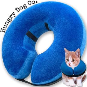 Hungry Dog Co - طوق كلب ممتاز قابل للنفخ للكلاب والقطط - يساعد على تعافي الحيوانات الأليفة - مريح وآمن لحيوانك الأليف - طوق إلكتروني ناعم - رمادي، صغير (رقبة من 7 إلى 11 بوصة)