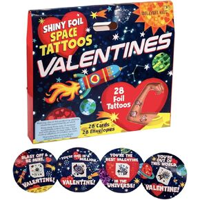 وشم وبطاقات عيد الحب في الفضاء الخارجي للأطفال من موليبي كيدز للفصول المدرسية، 28 وشمًا وبطاقات in Kuwait