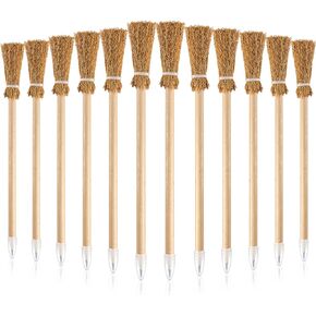 Zonon Witch Broom Pencils, 12 Pieces, Halloween Party Favors, Suitable for Kids, Teens, Adults, Classroom Supplies