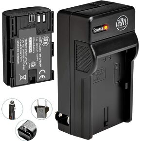 BM Premium LP-E6NH High Capacity Battery and Charger for Canon EOS R, EOS R5, EOS R6, EOS R6 II, EOS R7, EOS 90D, EOS 60D EOS 70D EOS 80D, EOS 5D IV, EOS 6D, EOS 6D II, EOS 7D, EOS 7D Mark II Cameras