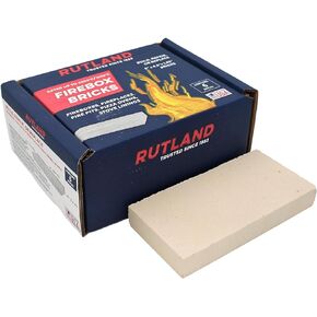 Rutland Soapstone Fire Bricks, Premium Firebricks for Wood-Burning Fireplaces & Woodstoves, Blue-Gray, 2,700+ F, Case of 6