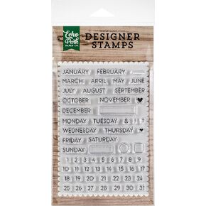 Echo Park Paper Company Calendar Essentials Stamp, 4-x-6-Inch
