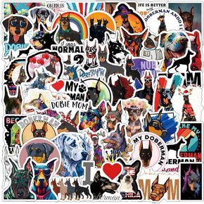 126 Pcs Doberman Stickers Dog Sticker Cartoon Animals Pets Waterproof Vinyl Stickers for Kids Girls Boys Teens Adults for Water Bottles Laptop Suitcase for Birthday Party Supplies Halloween Decoration