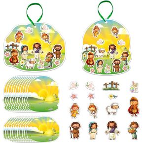 FLYAB Make an Easter He Lives Scenes Stickers Crafts Kit Easter Jesus Resurrection Stickers Ornaments DIY Religious Crafts Christian Stickers for Kids Classroom School Christian Easter Party Gifts