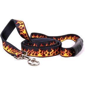 Yellow Dog Design Red Flames Uptown Dog Leash, Small/Medium-3/4 Wide and 5' (60") Long