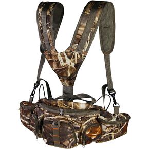 Unistrengh Hunting Camo Fanny Pack with Harness Waist Pack Pouch with Shoulder Straps for Climbing Hiking Camping Running Travelling