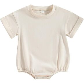 Unisex Baby Boy Girl Clothes Infant Summer Oversized Bubble Romper Toddler Baby Plain Short Sleeve Jumpsuit in Kuwait