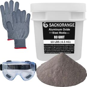 10 LBS #100 Grit Medium Aluminum Oxide Blast Media - Premium Long-Lasting Sand Blasting Media, High Abrasive Force Sand Blaster Sand for Metal, Sandblasters, Blasting Cabinet, Blasting Guns