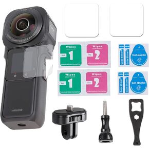 PellKing Accessory Kit for insta360 RS 1 inch 360 Edition 2Pcs Screen Protectors + 1/4-20 Screw Tripod Conversion Adapter Mount