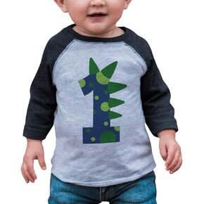 7 ate 9 Apparel Kids 1 Dino Dinosaur One First Birthday Dino Spike Tee