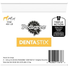 Pedigree Dentastix Large Dog Dental Treats Original Flavor Dental Bones, 59.96 oz. Multipack (72 Treats)