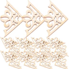 TENDYCOCO 50 قطعة من الحرف الخشبية غير المكتملة المنحوتة في الزوايا غير المطلية لتزيين باب الأثاث in Kuwait