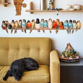 Watercolor Bird On Wire Wall Decals Creative Bird Wall Stickers Art Murals for Living Room Bedroom Nursery Kids Palyroom