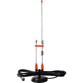 TWAYRDIO Dual Band 17inch Two Way Radio Antenna for Mobile Radio - VHF UHF Portable Indoor/Outdoor Mobile Car Radio Antennas Full Kit with Magnet Mount and 13ft RG58 Coaxial Cable PL259 Plug