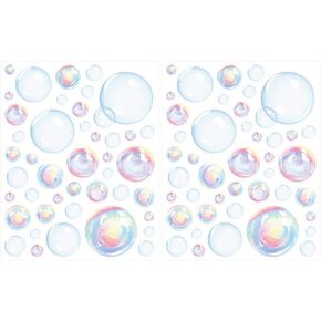 VOSAREA Bubble Wall Decals Ocean Bathroom Sticker Under The Sea Wall Art Decor Vinyl Bubble DIY Mermaid Background Mural for Laundry Bedroom Living Room