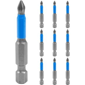 BokWin 10 Pcs Anti Slip Phillips Bits Set PH1 Driver Bit 1/4 Inch Hex Head Long Phillips Drill Bit 2 Inch Screwdriver Bit(PH1x50mm)