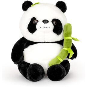 Panda Stuffed Animal 9'' Panda Bear Plush Toys with Bamboo Stuffed Panda Plushies Cute Panda Doll Gifts Black and White