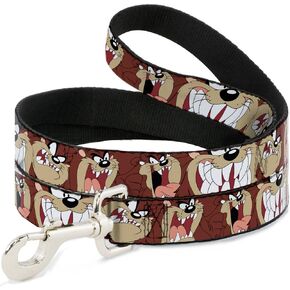 Dog Leash Tasmanian Devil Expressions Brown 6 Feet Long 1.5 Inch Wide