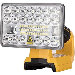 ضوء عمل LED لبطارية DeWalt 20V Max، 18W 2000LM مصباح بطارية لاسلكي مع دوران 90 درجة / منفذ USB / حماية الجهد المنخفض / رأس مصباح تبديد الحرارة من سبائك الزنك 5 بوصات لورشة العمل (بدون بطارية) in Kuwait