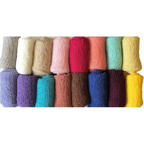 Newborn Baby Photography Prop Swaddle Cheesecloth Knit Crochet Wrap 16 Colors Available (Brown)