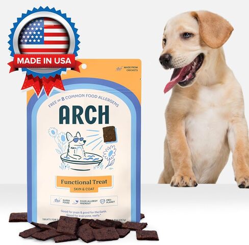 علاجات الجلد والمعطف للكلاب | أوميغا ريتش، لا يسبب الحساسية، صنع في الولايات المتحدة الأمريكية، خالي من الغلوتين، صديق للبيئة | نسبة عالية من البروتين، قيمة طبيعية عالية | تمت الموافقة على المعدة الحساسة | تخفيف الحكة ودعم المعطف الصحي in Kuwait