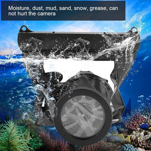 حقيبة مبيت مقاومة للماء للكاميرا، حقيبة تجفيف عالمية تحت الماء لكاميرات DSLR (أسود) in Kuwait