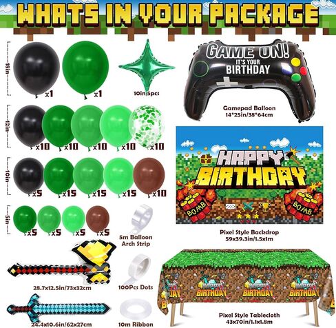 145 قطعة من لوازم ديكورات حفلات أعياد الميلاد للأطفال في سن المراهقة، وقوس بالون من عمال المناجم، وخلفية مفرش المائدة، وجهاز التحكم في ألعاب الفيديو، وبالونات من رقائق النجمة، والبنات والأولاد، وعمال المناجم، وديكورات الحفلات in Kuwait