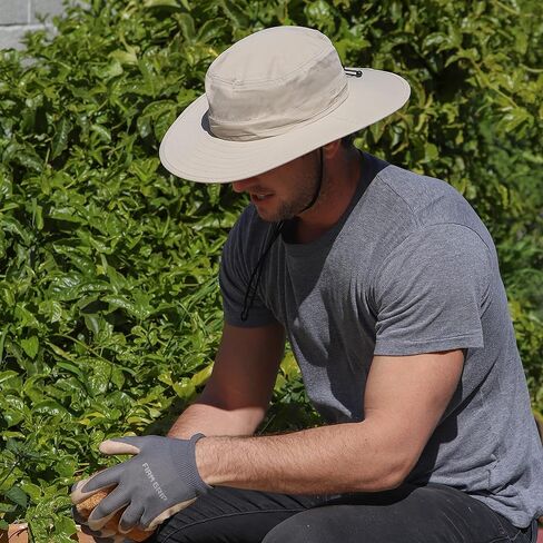 قبعة شمس Tirrinia مع غطاء للرقبة للرجال، قبعة صيد بحافة عريضة، عامل حماية من الأشعة فوق البنفسجية 50+ قبعات مقاومة للماء قابلة للطي، صيد الأسماك والتخييم والمشي لمسافات طويلة in Kuwait