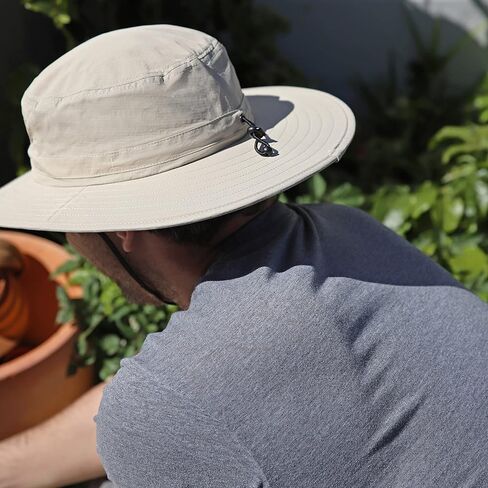 قبعة شمس Tirrinia مع غطاء للرقبة للرجال، قبعة صيد بحافة عريضة، عامل حماية من الأشعة فوق البنفسجية 50+ قبعات مقاومة للماء قابلة للطي، صيد الأسماك والتخييم والمشي لمسافات طويلة in Kuwait