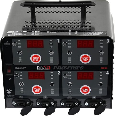 شاحن بطارية السيارة DSR125 ProSeries - 10 أمبير - شاحن بطارية 6 فولت / 12 فولت + جهاز صيانة البطارية - شحن 4 مركبات أو دراجات نارية أو جرارات العشب أو البطاريات البحرية في وقت واحد in Saudi Arabia