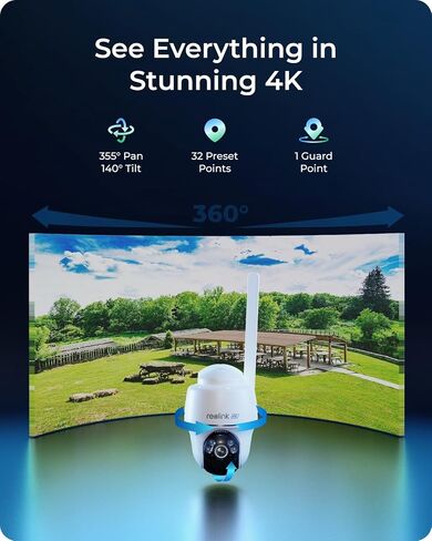 كاميرا أمان خلوية REOLINK 4K، 3G/4G LTE بدون WiFi كاميرا خارجية لاسلكية، فيديو مباشر 4K، غطاء كامل 360 درجة، رؤية ليلية ملونة، اكتشاف ذكي للشخص/المركبة/الحيوانات الأليفة، GO PT Ultra in Saudi Arabia