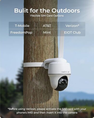 كاميرا أمان خلوية REOLINK 4K، 3G/4G LTE بدون WiFi كاميرا خارجية لاسلكية، فيديو مباشر 4K، غطاء كامل 360 درجة، رؤية ليلية ملونة، اكتشاف ذكي للشخص/المركبة/الحيوانات الأليفة، GO PT Ultra in Saudi Arabia