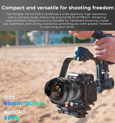 عدسة يدوية بزاوية عريضة للغاية 14 مم F2.8 II من Pergear، متوافقة مع كاميرات Sony E-Mount ذات الإطار الكامل بدون مرآة Alpha a7 a7II a7III a7R a7RII a7RIII a7RIV a7S a7SII a9 a7C in Kuwait