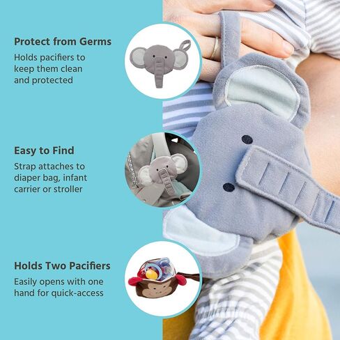 جي إل تشايلدريس بال، جيب ولعبة حامي اللهاية، يحافظ على بينكي محميًا ونظيفًا، أساسيات الطفل القابلة للغسل في الغسالة، تناسب 2-3 لهايات، بومة زرقاء in Kuwait