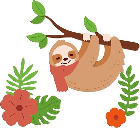 GLOBLELAND Sloths Metal Cutting Dies Branch Flower Grass Die Cuts for DIY Scrapbooking Festival Birthday Wedding Cards Making Album Envelope Decoration 4.69 x 2.32 inch, Matte Platinum in Saudi Arabia