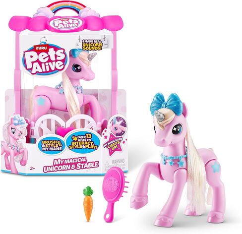 مجموعة اللعب الروبوتية التفاعلية Pets Alive My Magical Pony والبطارية الثابتة من ZURU in Kuwait