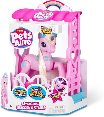 مجموعة اللعب الروبوتية التفاعلية Pets Alive My Magical Pony والبطارية الثابتة من ZURU in Kuwait