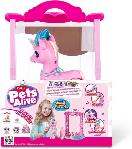 مجموعة اللعب الروبوتية التفاعلية Pets Alive My Magical Pony والبطارية الثابتة من ZURU in Kuwait
