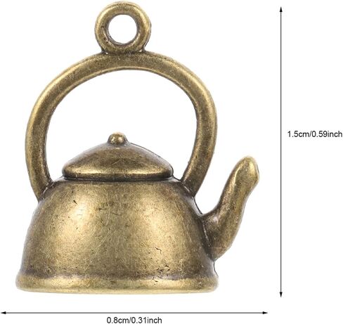 Yardwe 50pcs Metal Teapot Charms Ancient Silver Teapot Shape Pendant Kettle Figurine Tibetan Vintage Tea Kettle Charm Pendants for Jewelry Making Necklace Bracelet Earring Bulk in Saudi Arabia